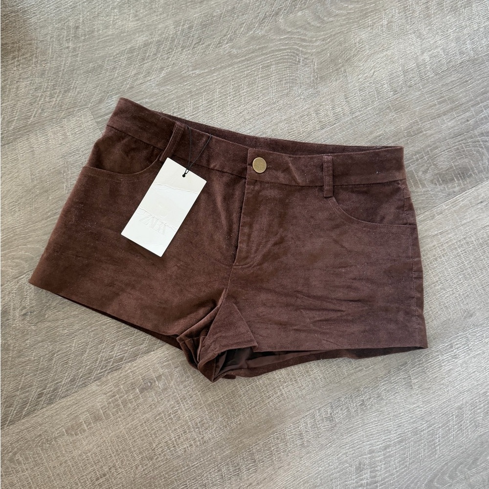 Zara Women's Brown Suede Shorts Xs